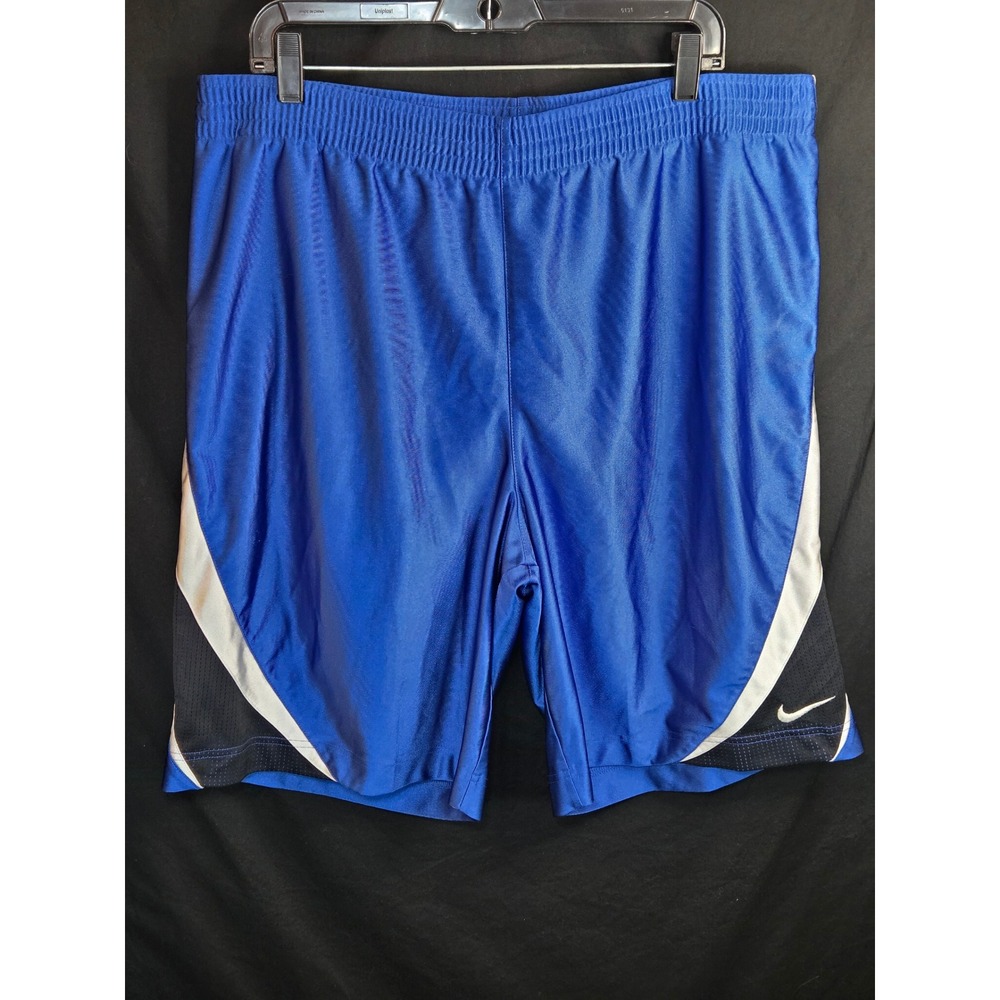Vintage Nike Basketball Shorts Men's Large Royal Blue White Black Athletic Mesh